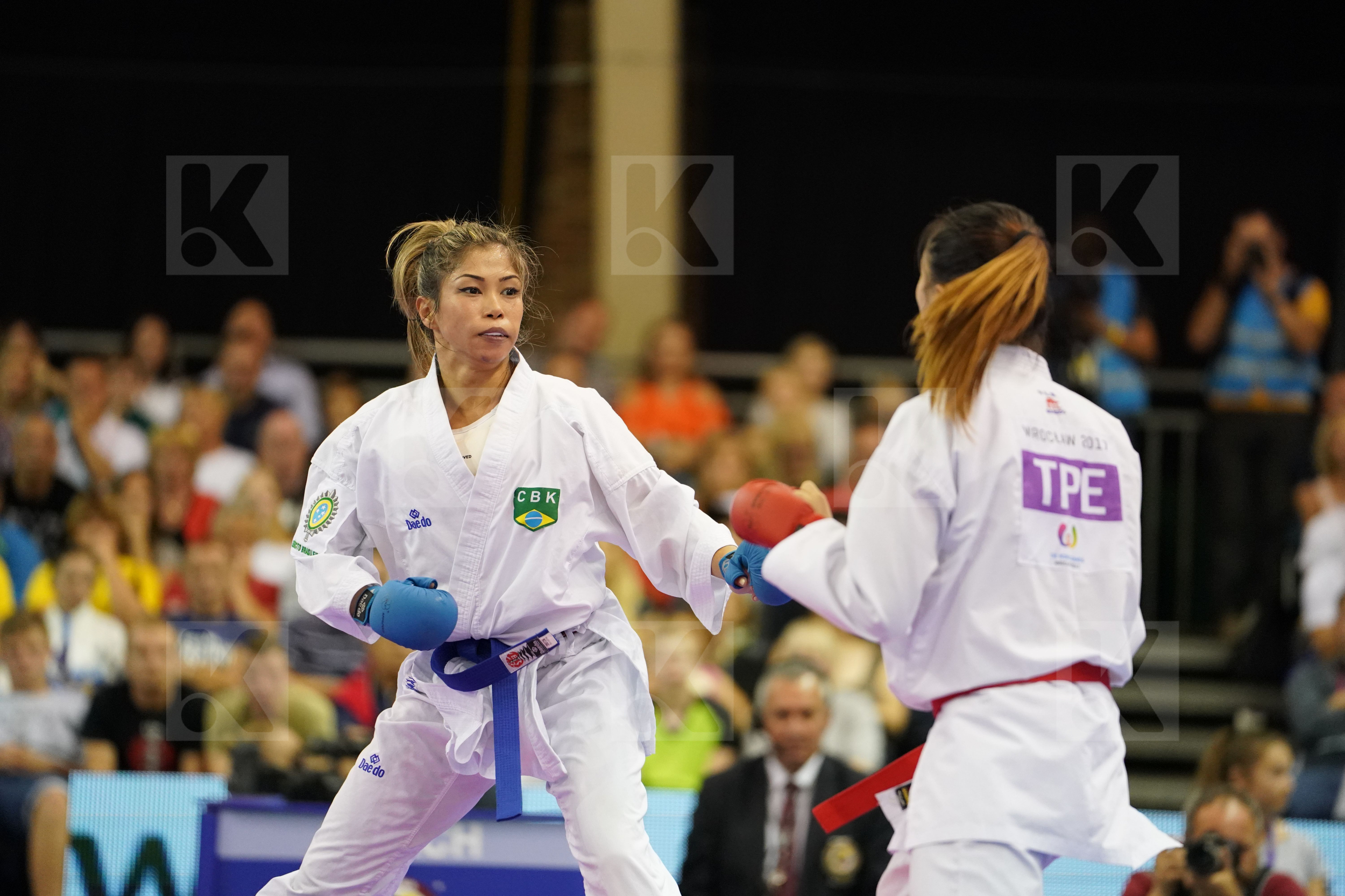 Brazil Chinese Taipei Female Kumite -55kg Gold match Kumizaki Valeria Wen Tzu-Yun